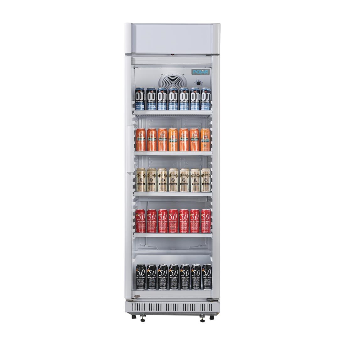 Armoire réfrigérée 1 porte vitrée avec caisson lumineux Polar Série C 346L CC064