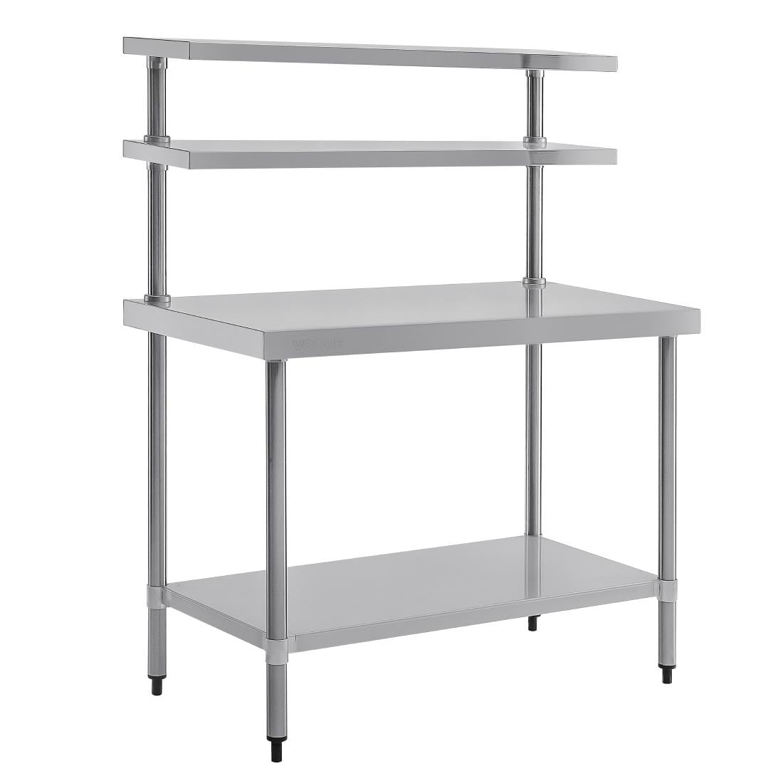 Table inox avec 2 étagères supérieures Vogue 1200mm CC359