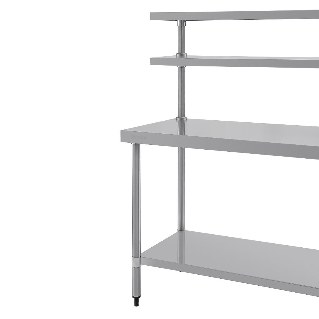 Table inox avec 2 étagères supérieures Vogue 1200mm CC359