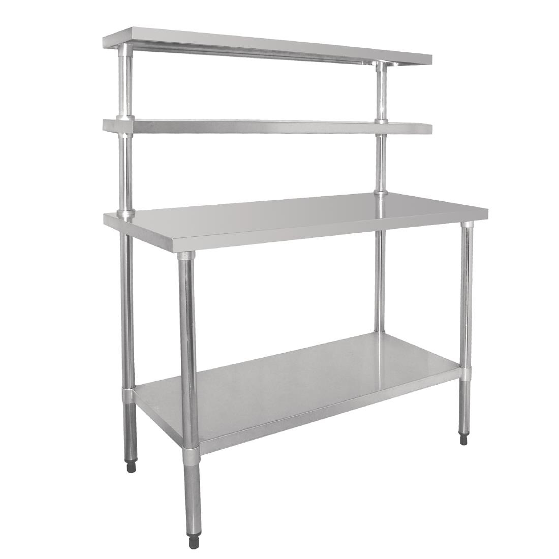 Table inox avec 2 étagères supérieures Vogue 1800mm CC360