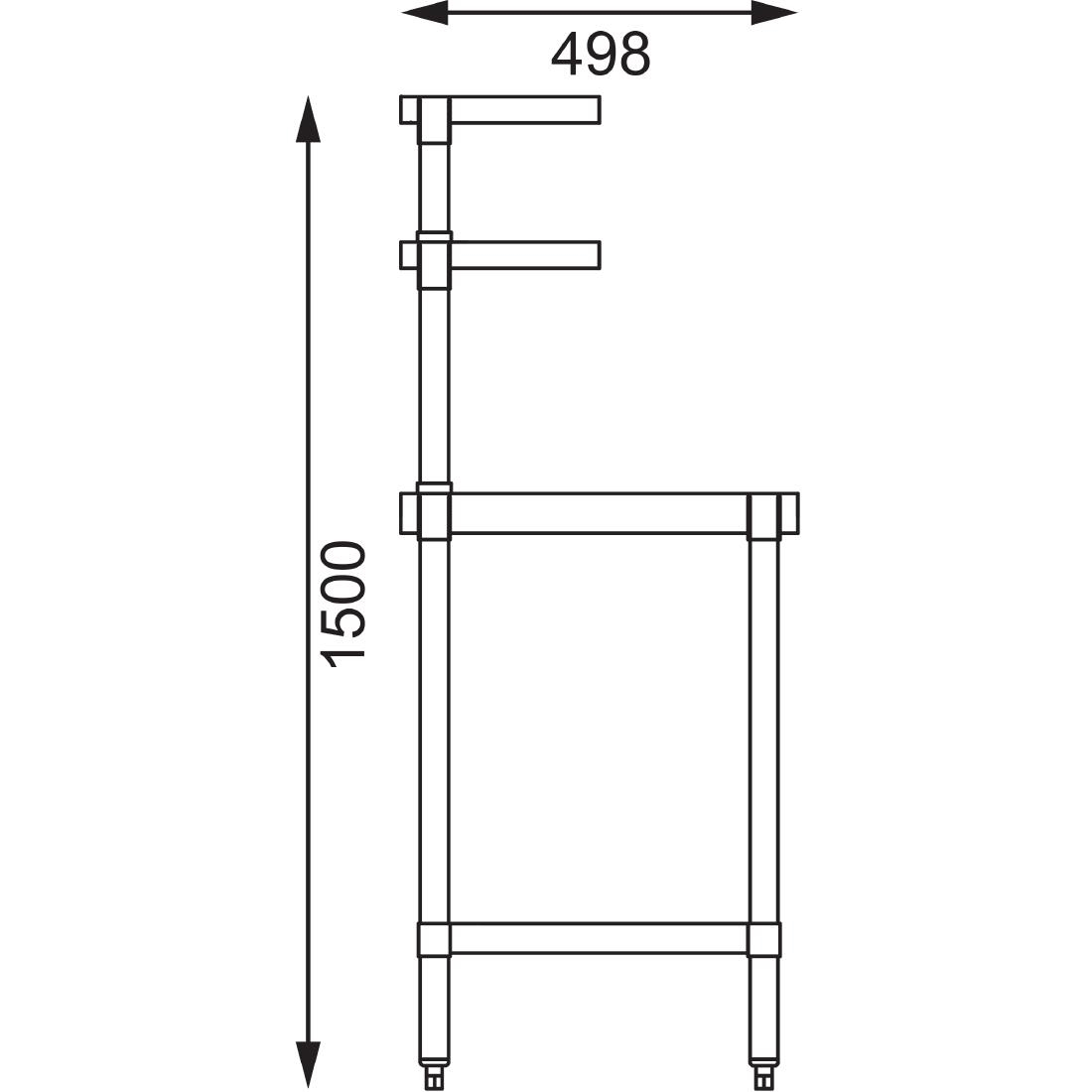 Table inox avec 2 étagères supérieures Vogue 1800mm CC360