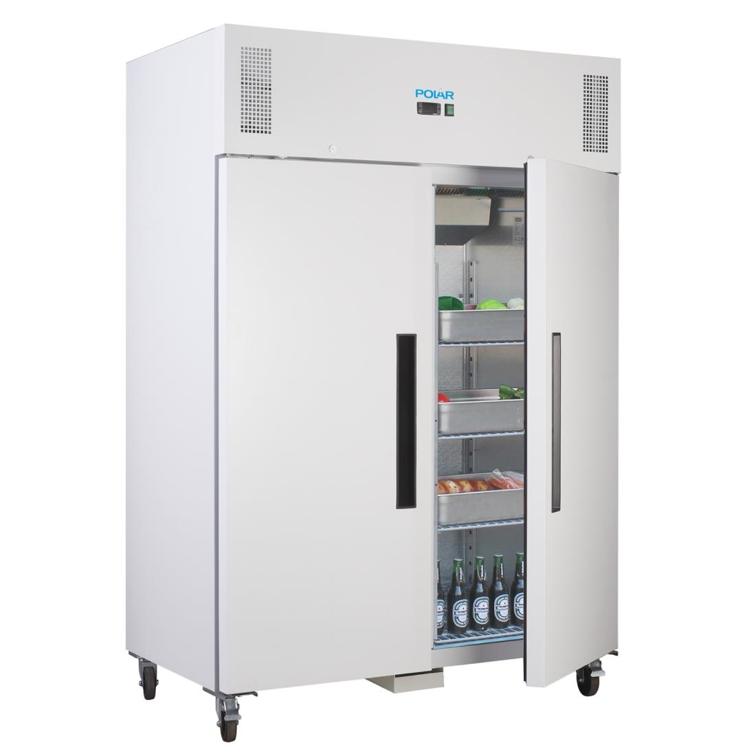 Armoire réfrigérée positive GN double porte blanche Polar Série G 1200L CC663