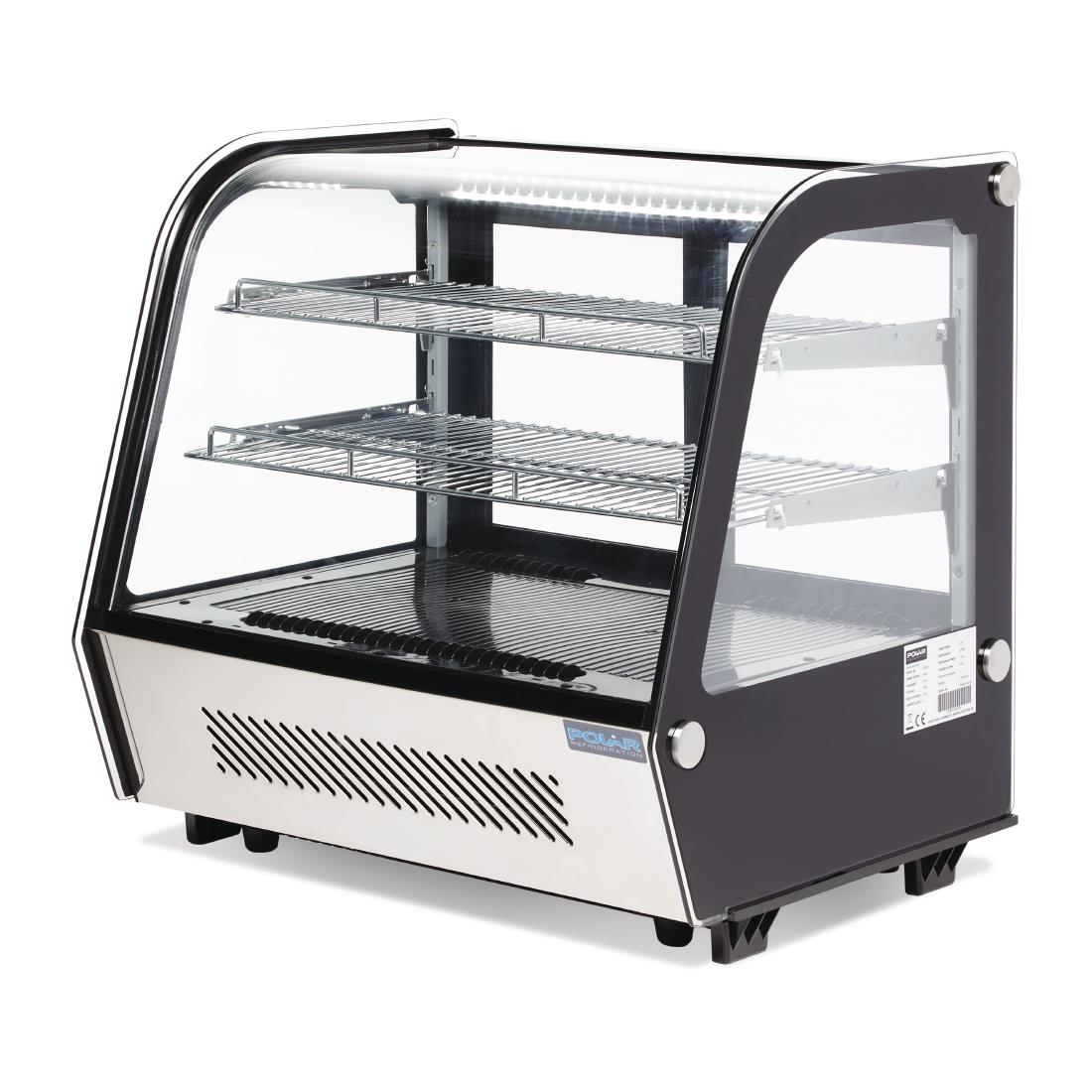 Vitrine réfrigérée de comptoir noire Polar Série G 120L CD229