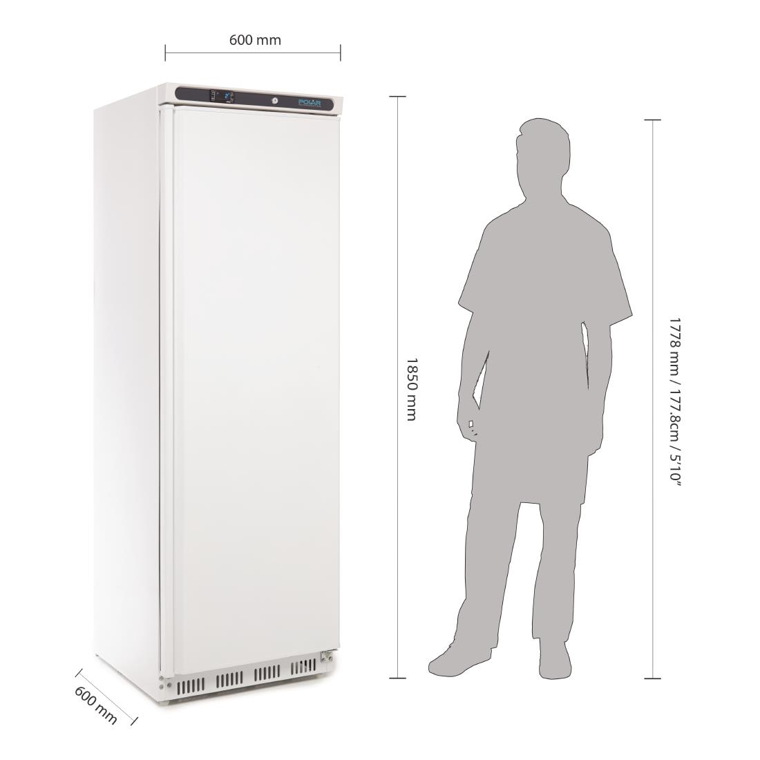 Armoire réfrigérée positive 1 porte blanche Polar Série C 400L CD612
