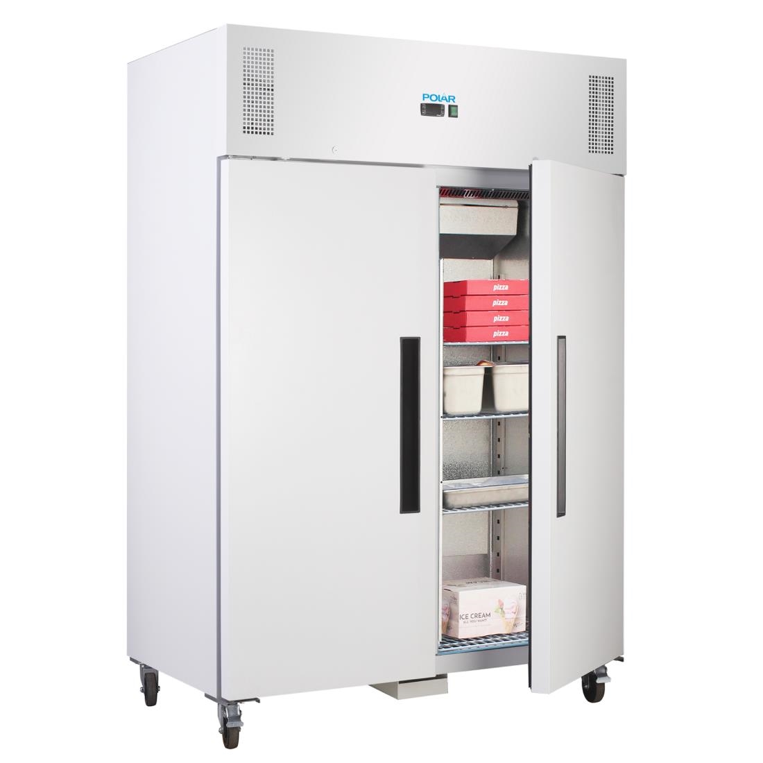 Armoire réfrigérée négative GN double porte Polar blanche Série G 1200L CD616