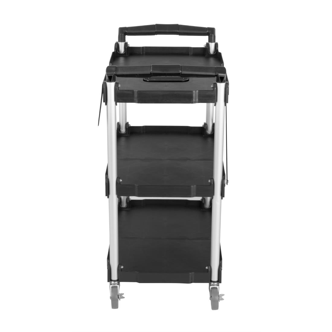 Petit chariot pliant en polypropylène Vogue 3 niveaux noir CK113