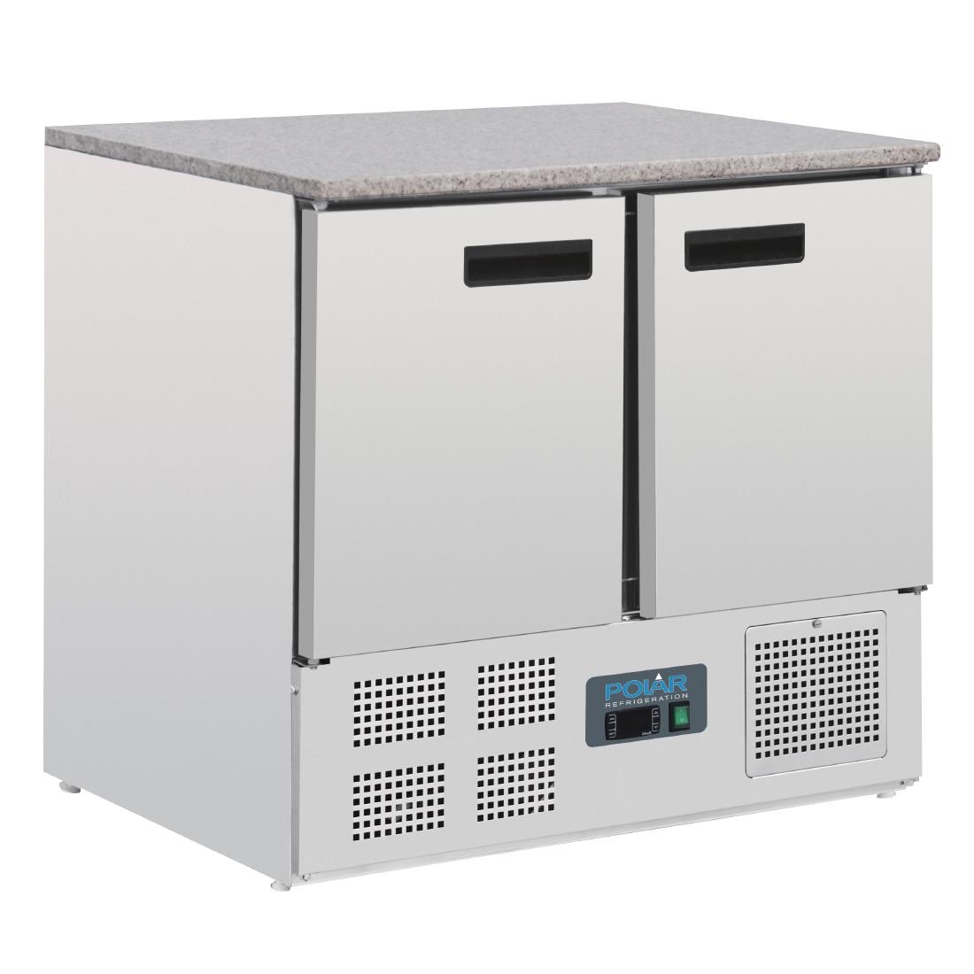 Table réfrigérée positive plan de travail en marbre Polar Série G 2 portes 240L CL108