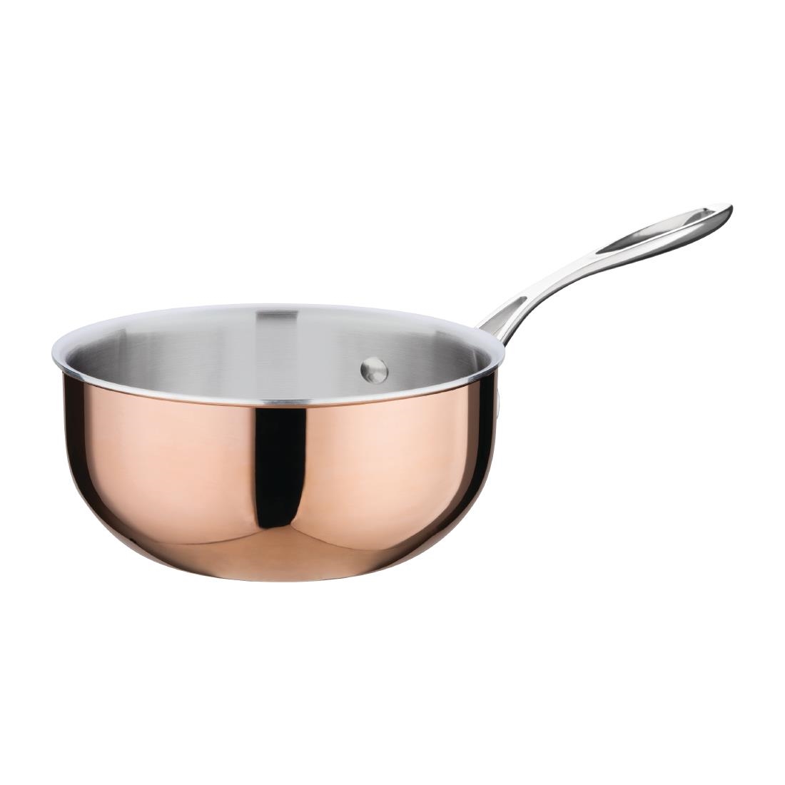 Sauteuse évasée en cuivre 3 couches induction Vogue 200mm CM677