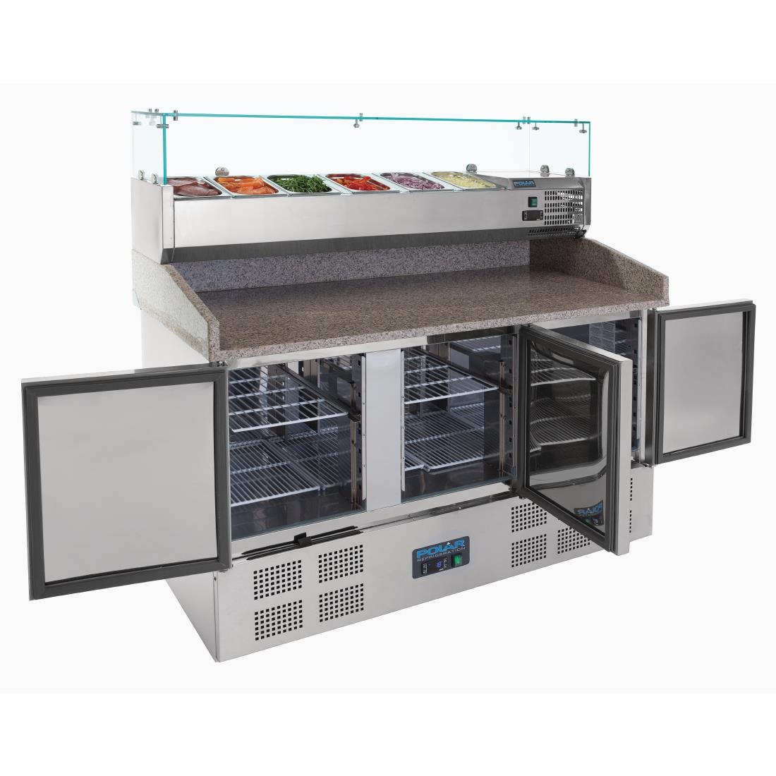 Comptoir de préparation pizza et salade réfrigéré 3 portes 368L CN267
