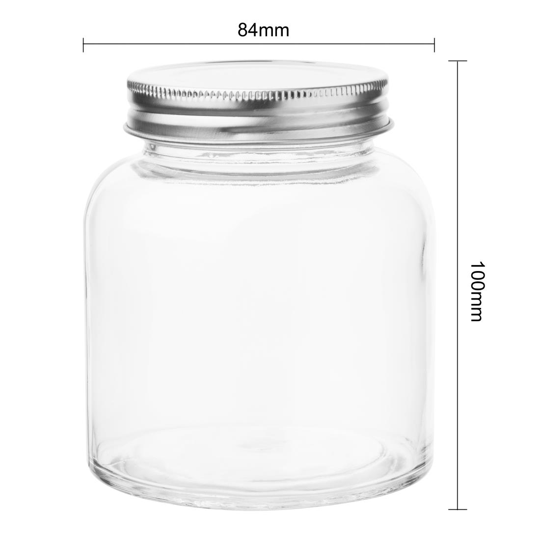 Bocaux à conserves en verre avec couvercle à visser Vogue 330ml (lot de 6) CP082