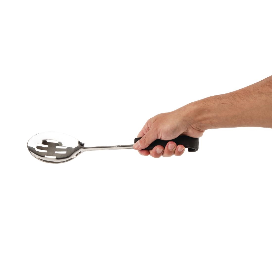 Cuillère de service perforée manche noir Vogue 34 cm CS911