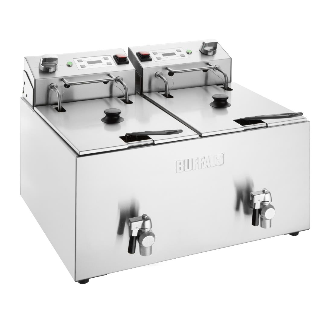 Friteuse électrique double avec minuterie Buffalo 2x8L CU621