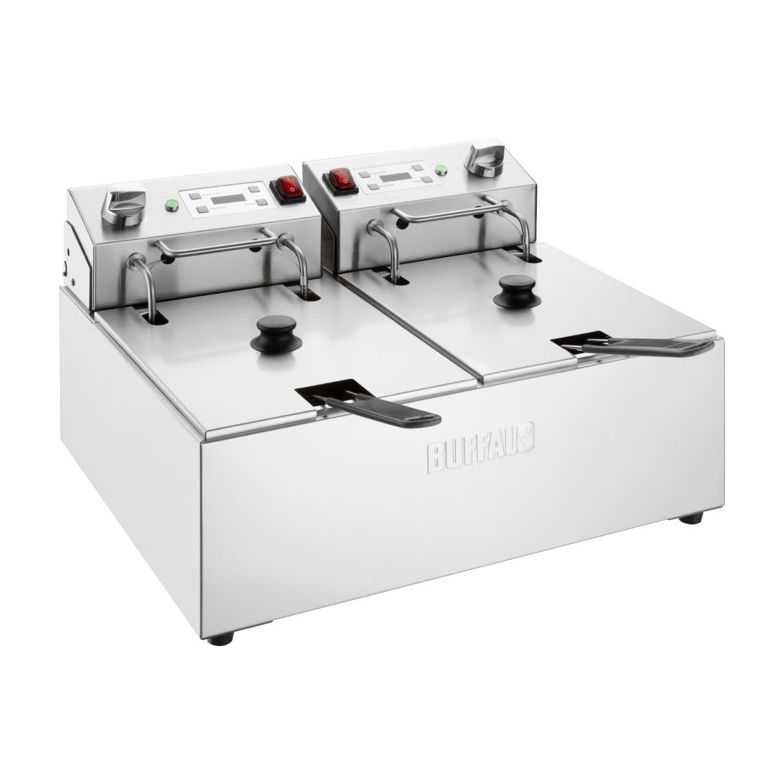 Friteuse électrique double avec minuterie Buffalo 2x5L CU624