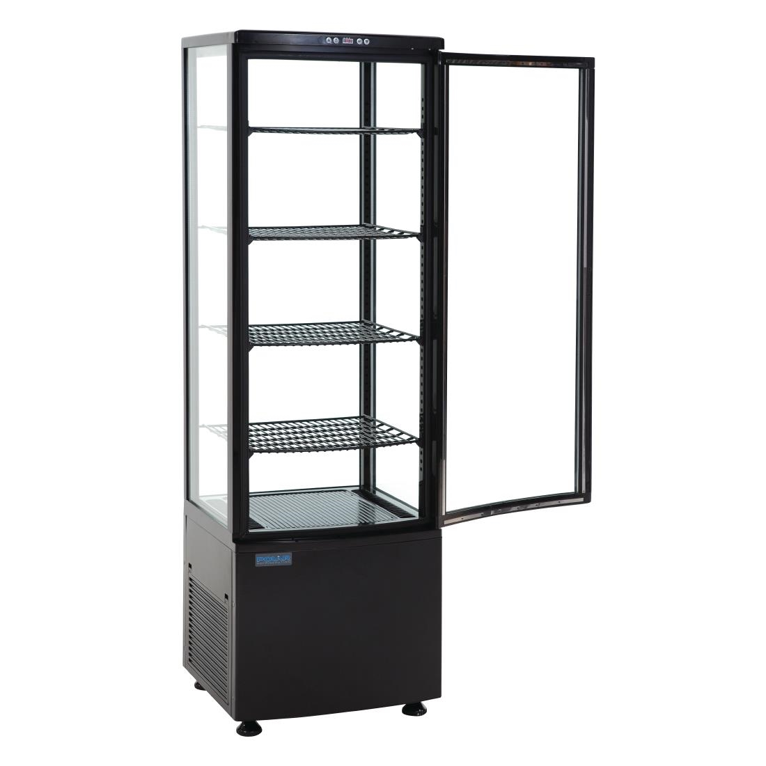 Vitrine réfrigérée porte incurvée économe en énergie Polar série C noire 235L CX573