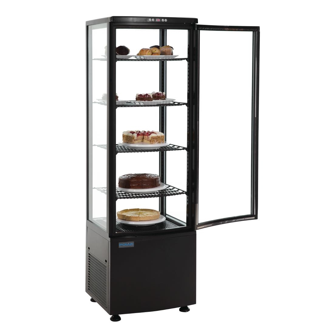 Vitrine réfrigérée porte incurvée économe en énergie Polar série C noire 235L CX573