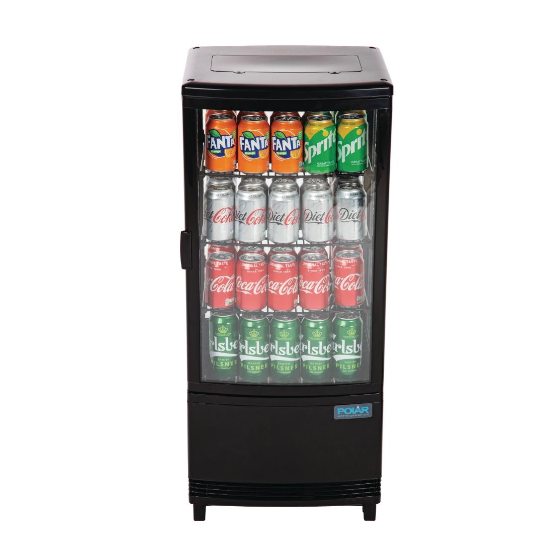 Vitrine réfrigérée porte incurvée économe en énergie Polar série C noire 86L CX574
