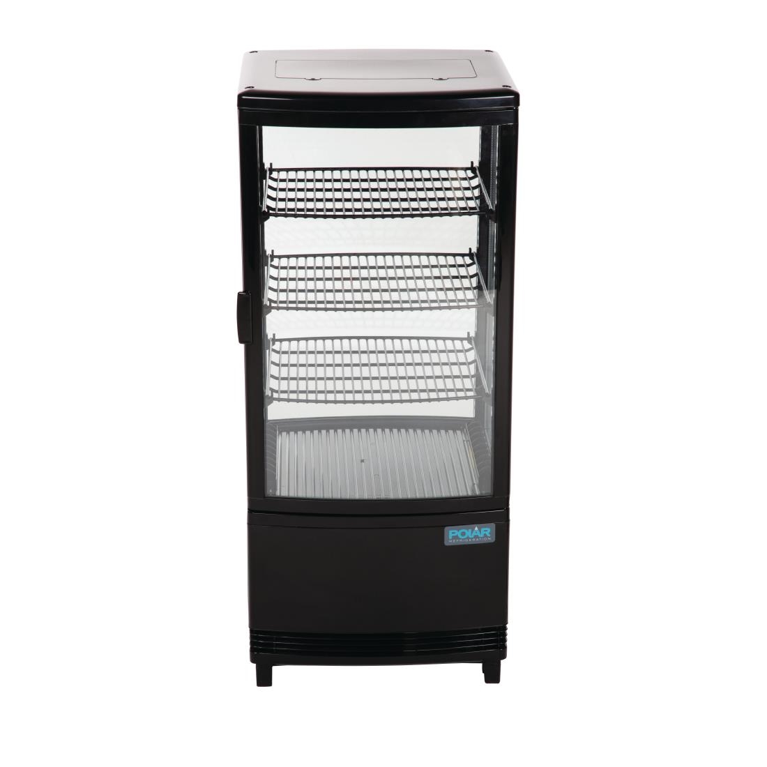 Vitrine réfrigérée porte incurvée économe en énergie Polar série C noire 86L CX574