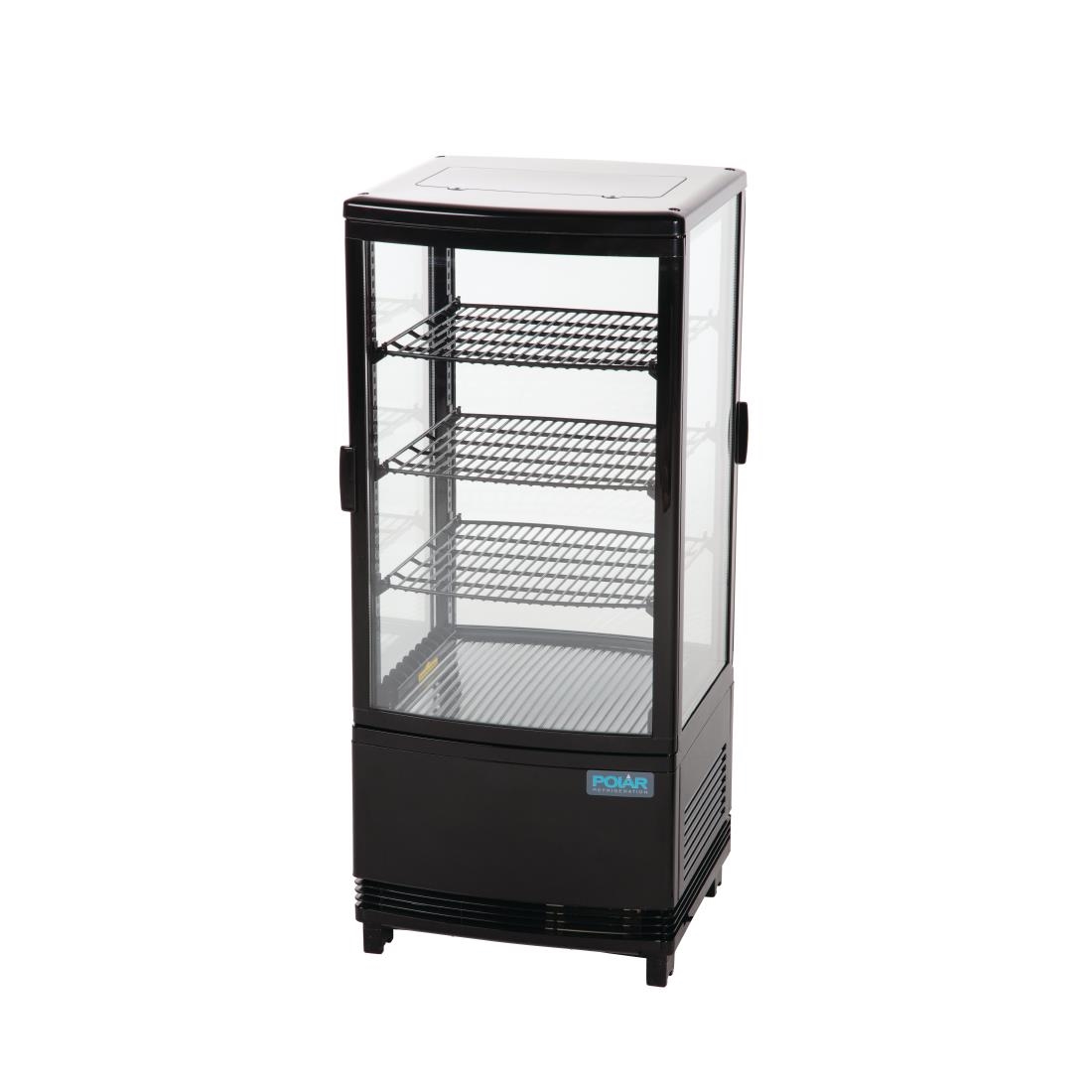 Vitrine réfrigérée porte incurvée économe en énergie Polar série C noire 86L CX574