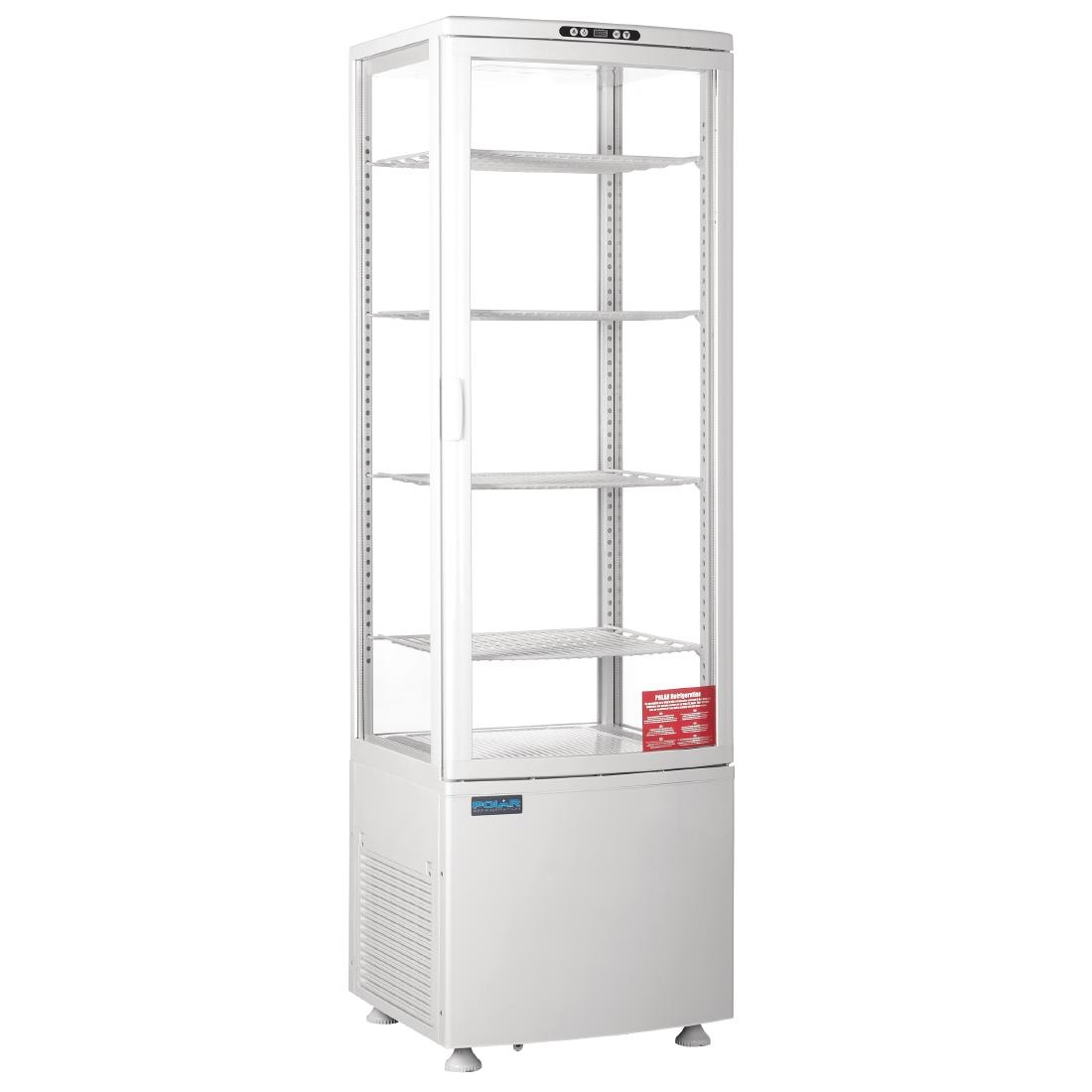 Vitrine réfrigérée porte incurvée économe en énergie Polar série C blanche 235L CX575