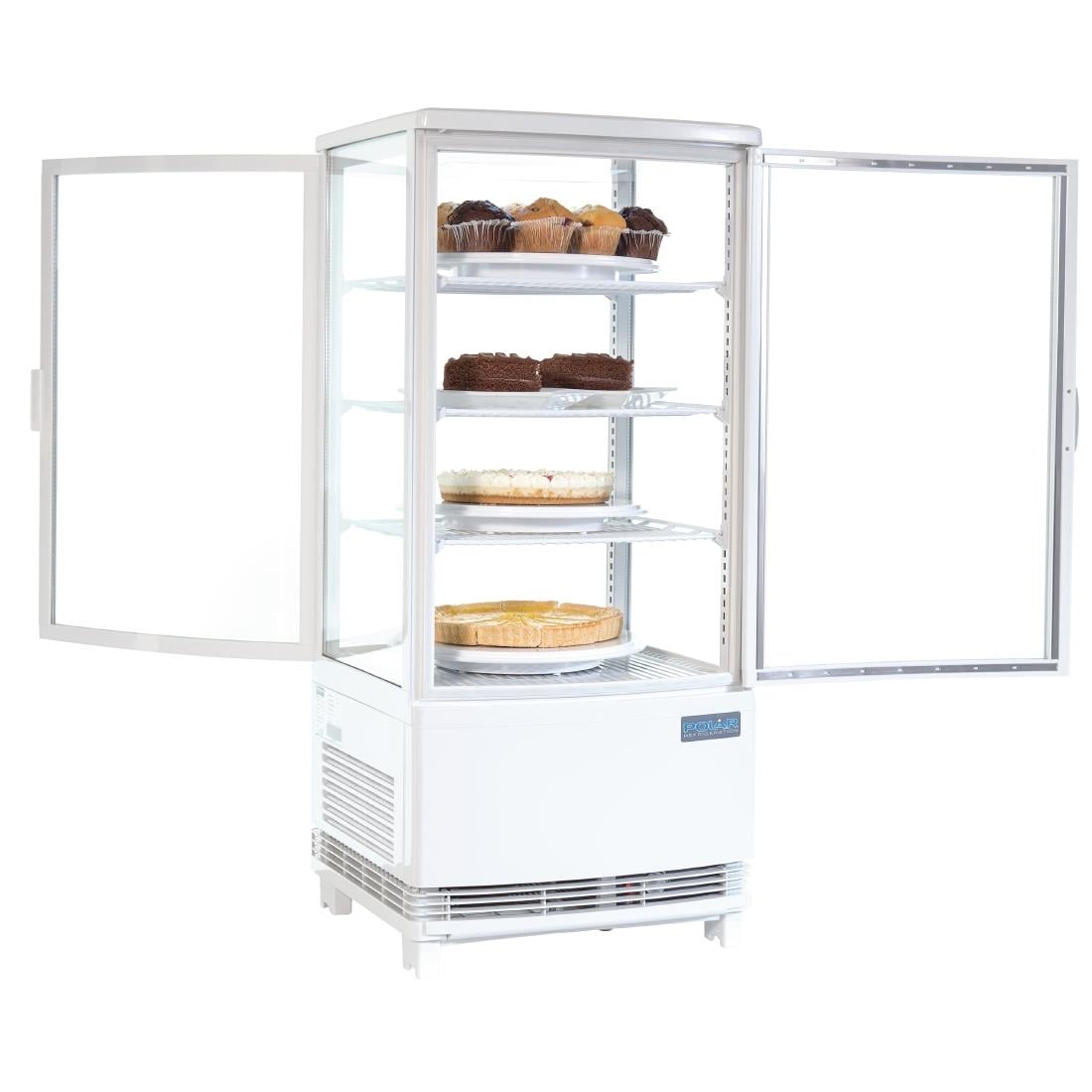 Vitrine réfrigérée porte incurvée économe en énergie Polar série C blanche 86L CX576