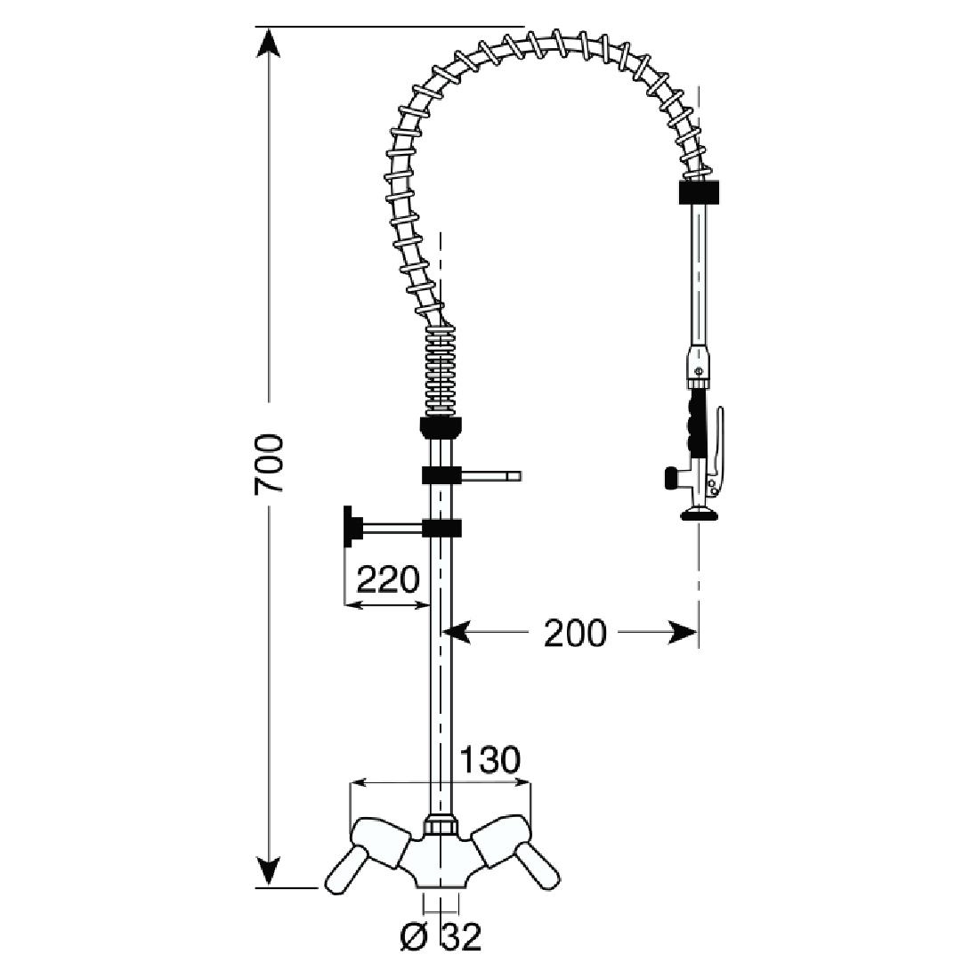 Douchette avec puisage petit modèle monotrou Gastro M CY796