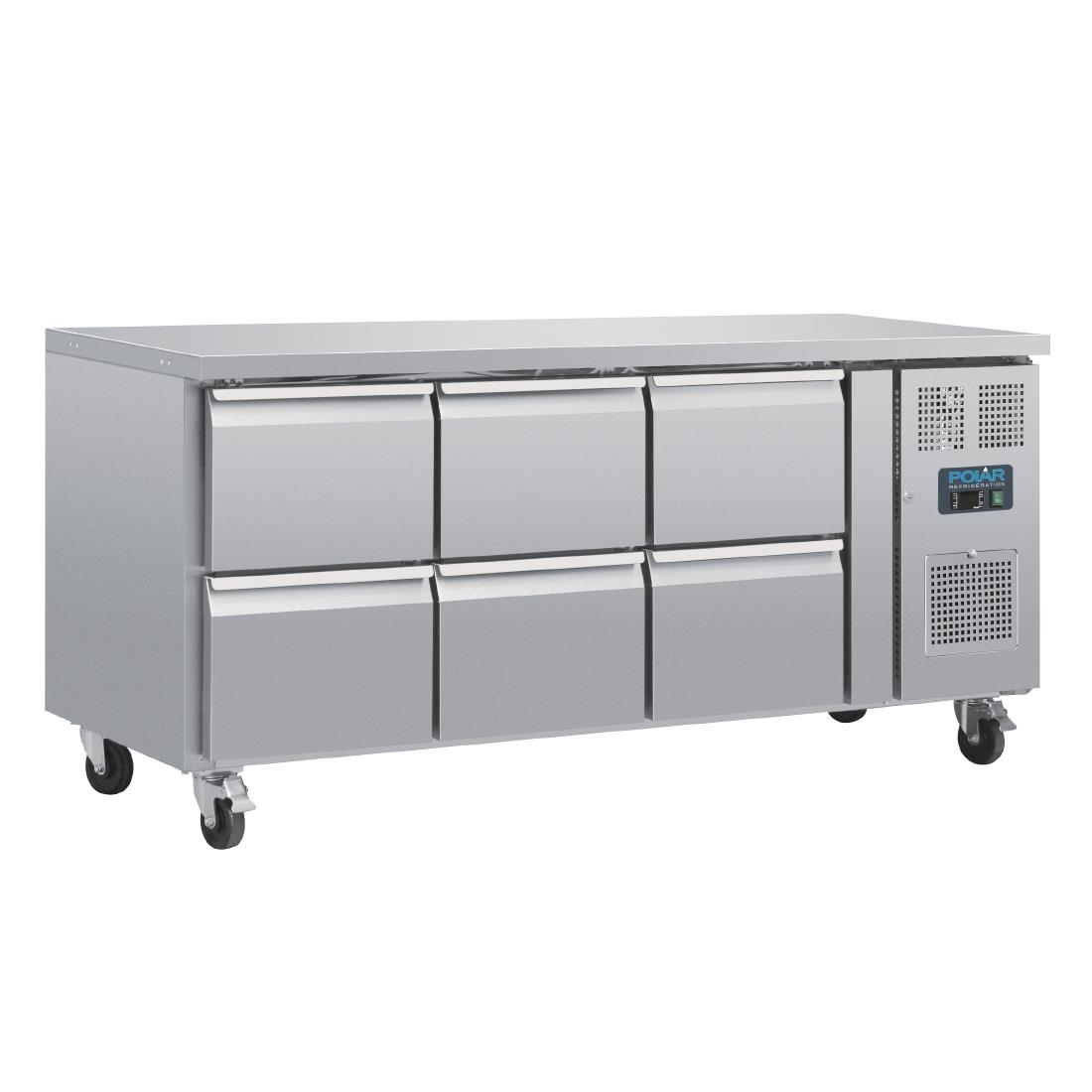 Table réfrigérée GN 1/1 ventilée 6 tiroirs Polar Série U DA548