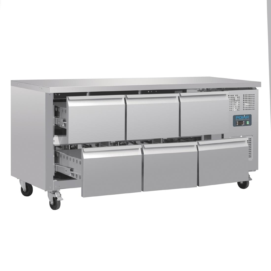 Table réfrigérée GN 1/1 ventilée 6 tiroirs Polar Série U DA548