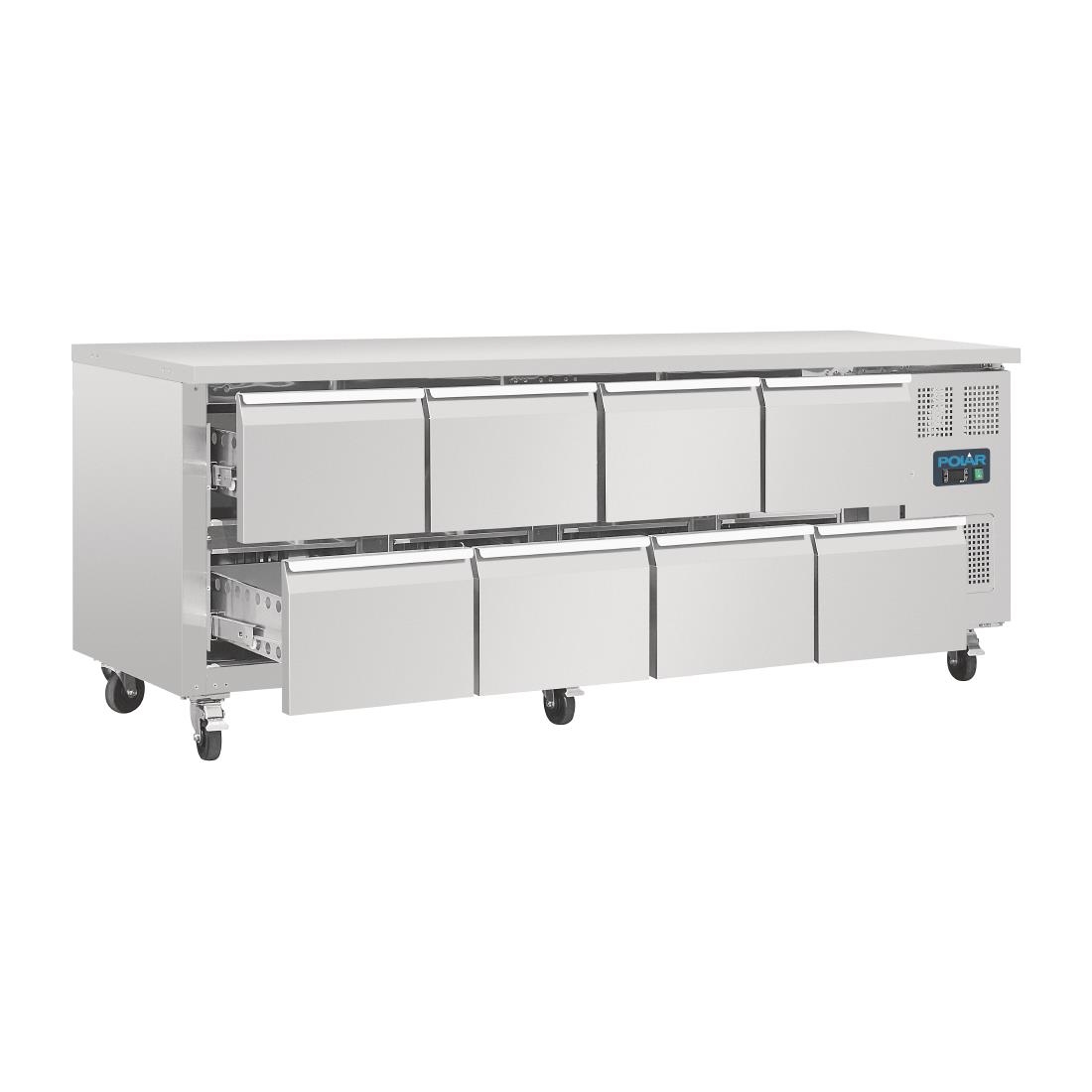 Table réfrigérée GN 1/1 ventilée 8 tiroirs Polar Série U DA549