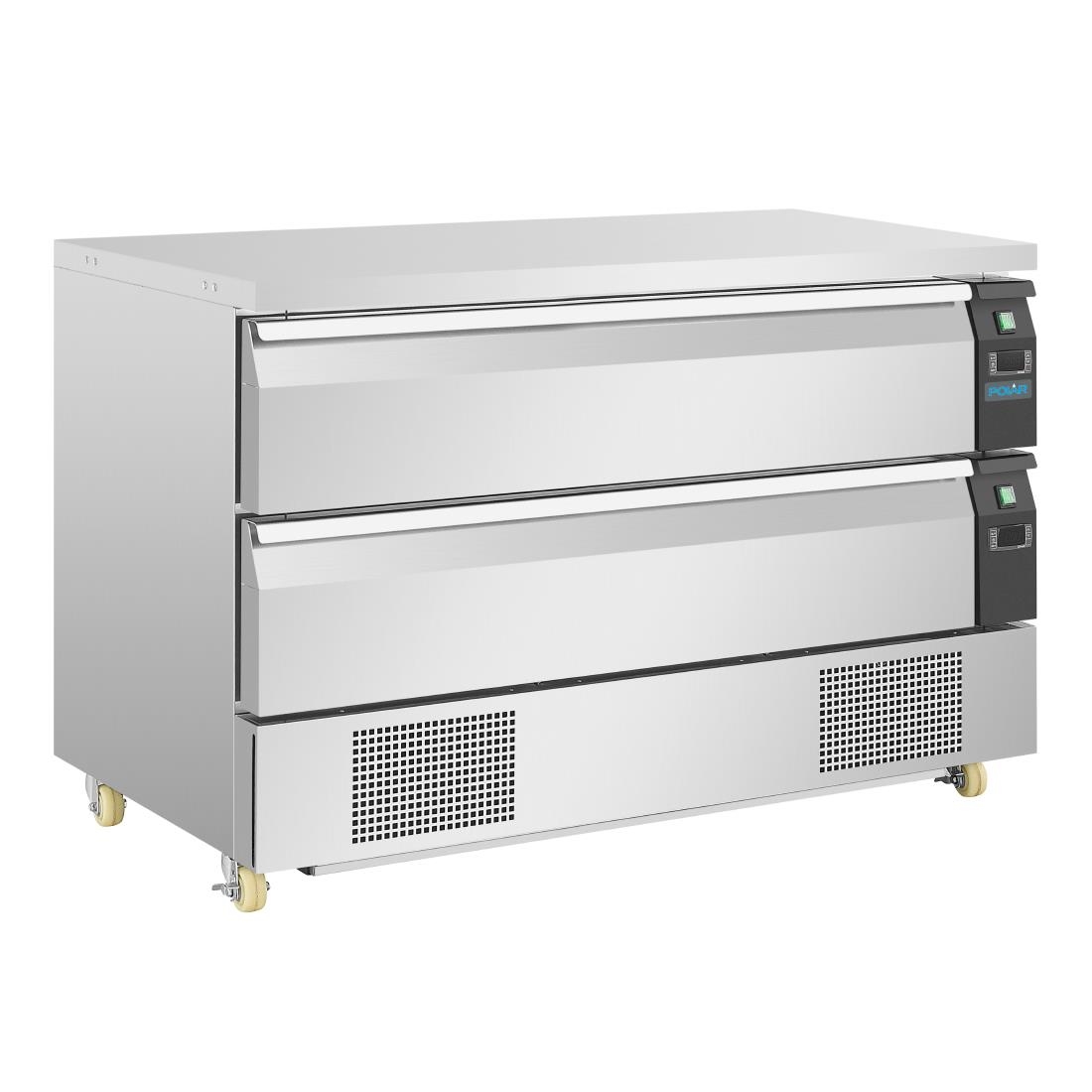 Soubassement double réfrigération 2 tiroirs Polar Série U 6x GN 1/1 DA997