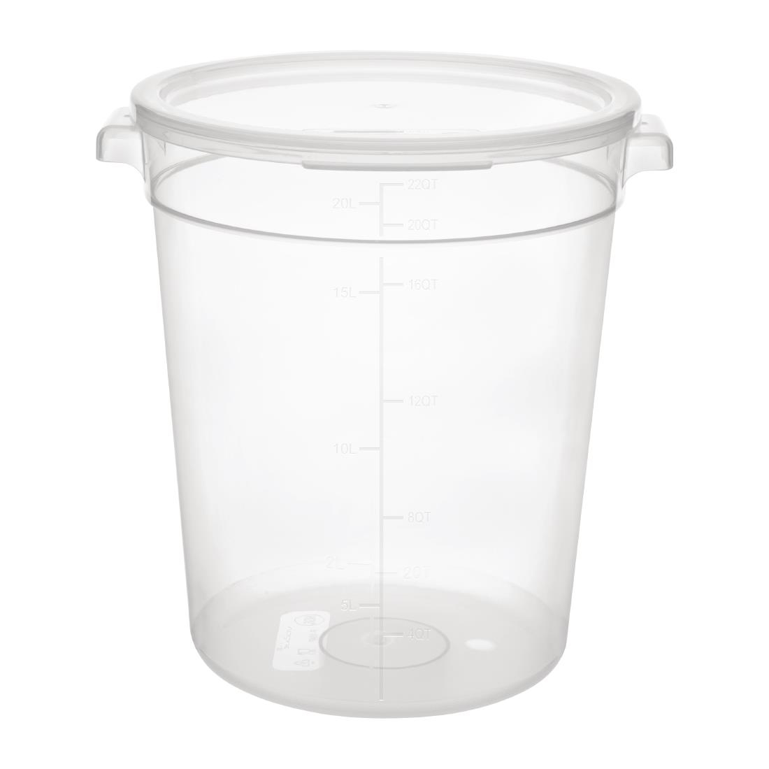 Conteneur alimentaire rond en polypropylène Vogue 20L DJ962
