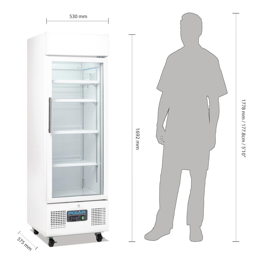 Vitrine réfrigérée positive Polar Série G 218L DM075