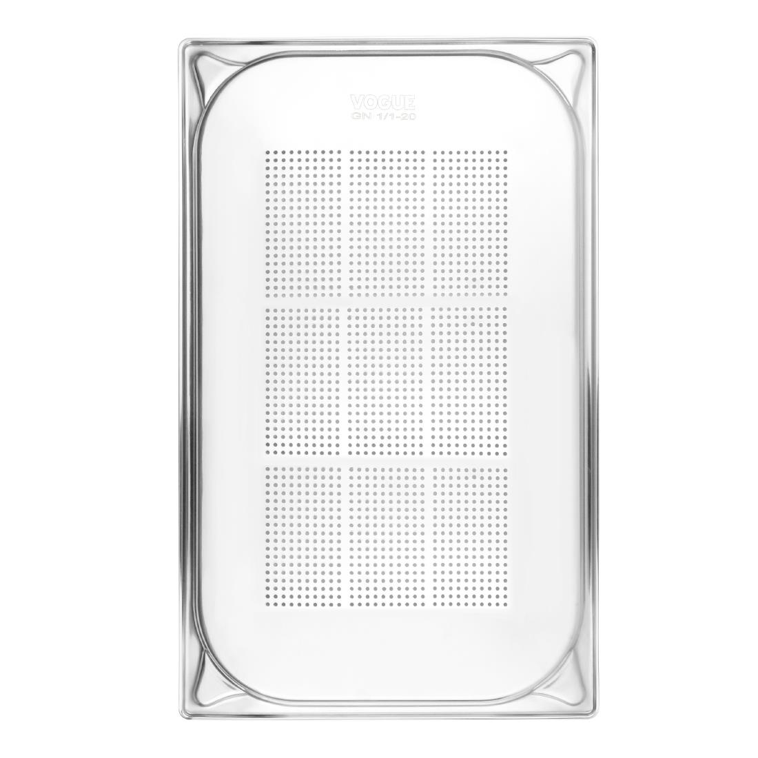 Bac inox perforé robuste Vogue GN 1/1 20mm DM971