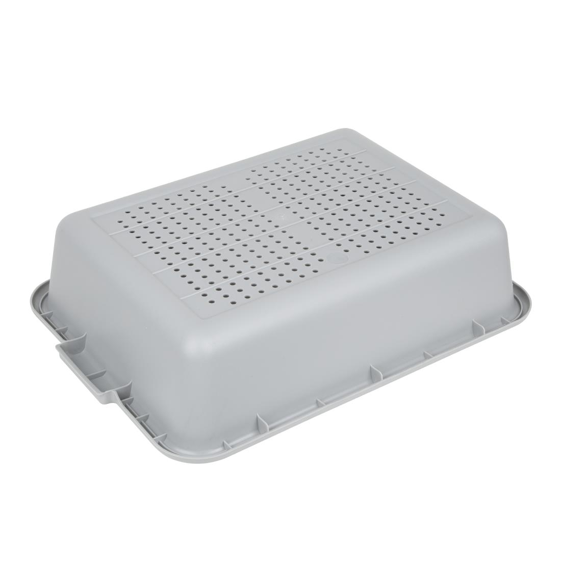 Bac alimentaire perforé en plastique EDLP Vogue gris DN583
