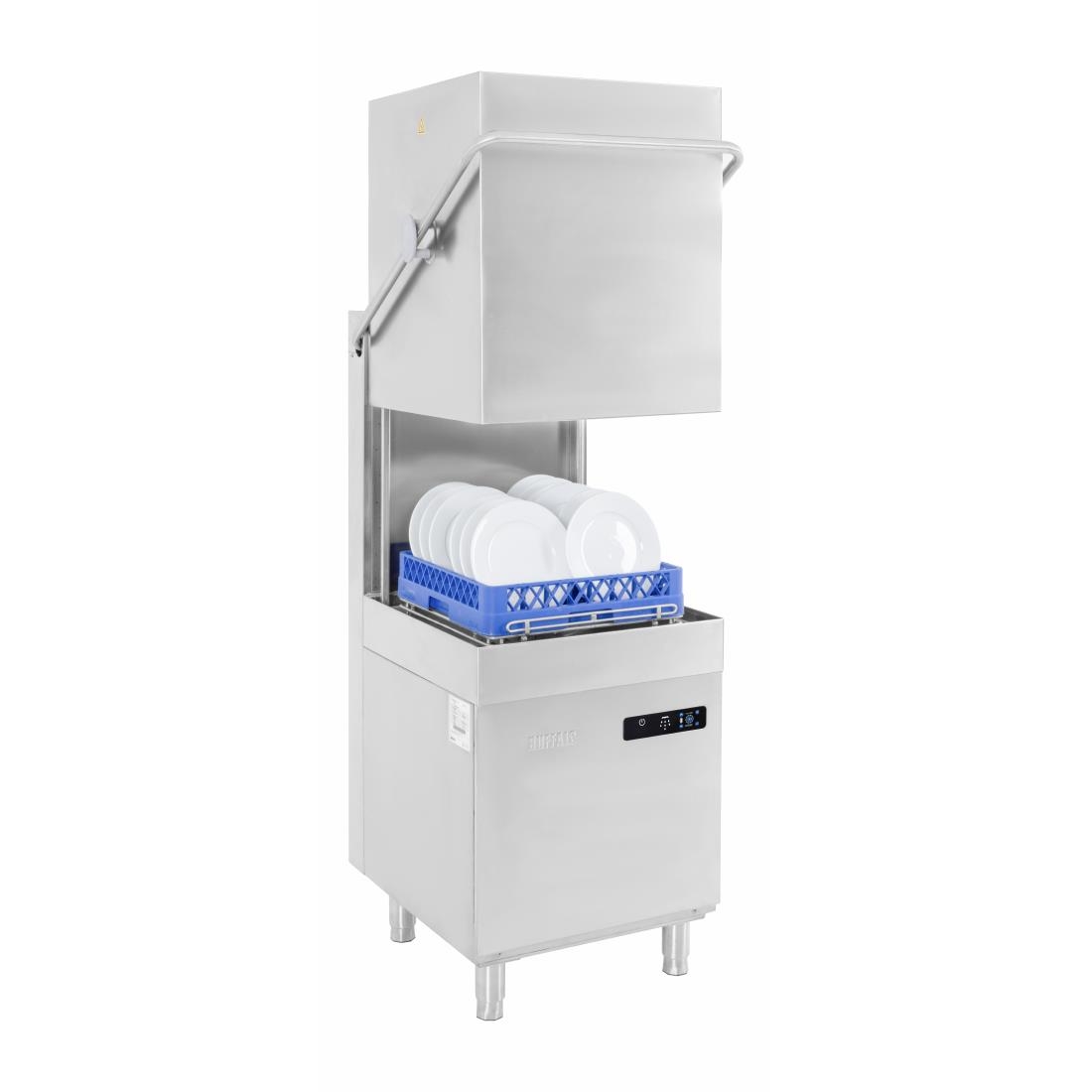 Lave-vaisselle numérique à capot Buffalo avec pompe de vidange 9,7 kW triphasé DN975