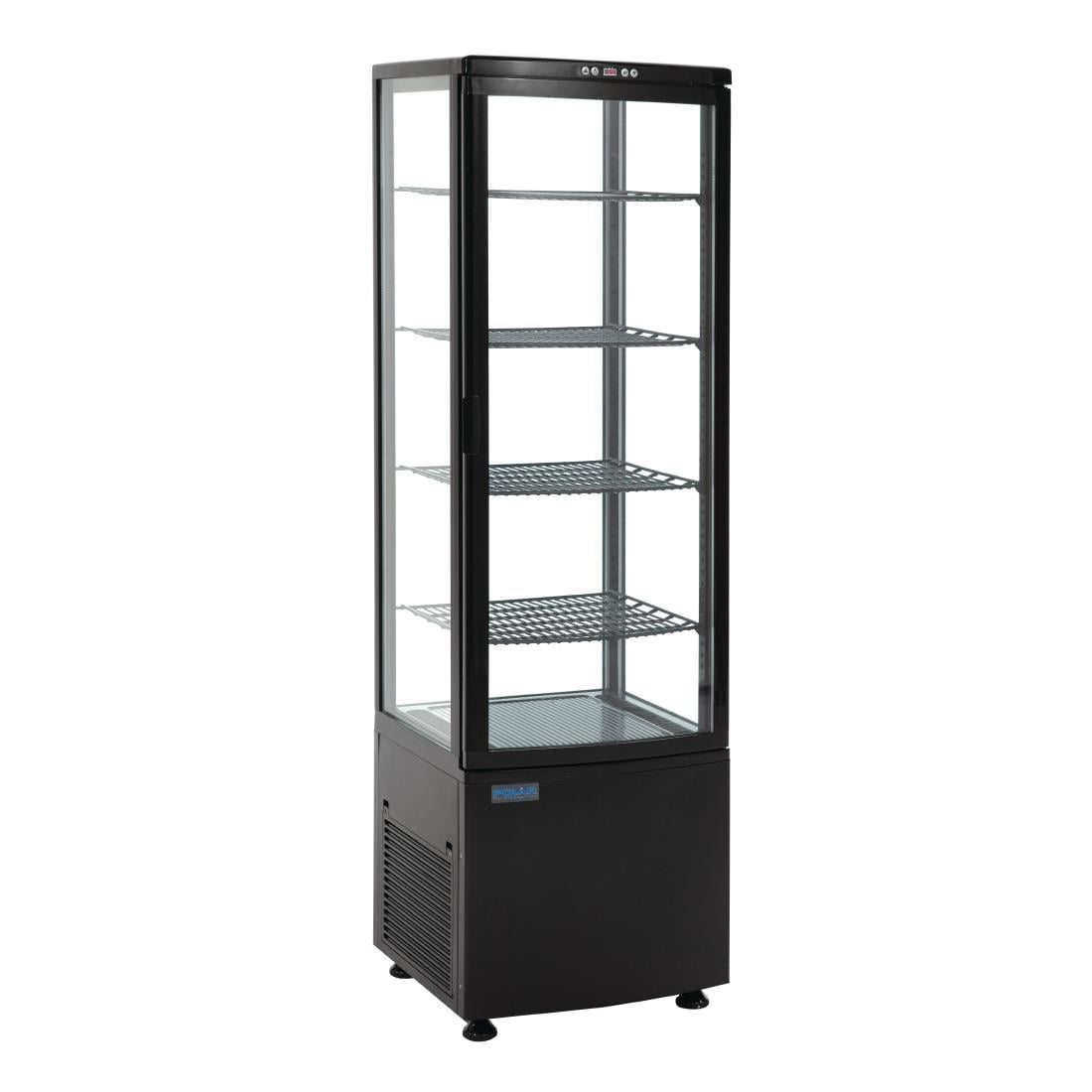 Vitrine réfrigérée avec portes incurvées Polar Série C noire 235L DP289