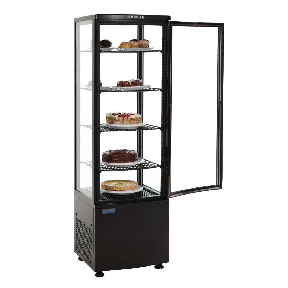 Vitrine réfrigérée avec portes incurvées Polar Série C noire 235L DP289