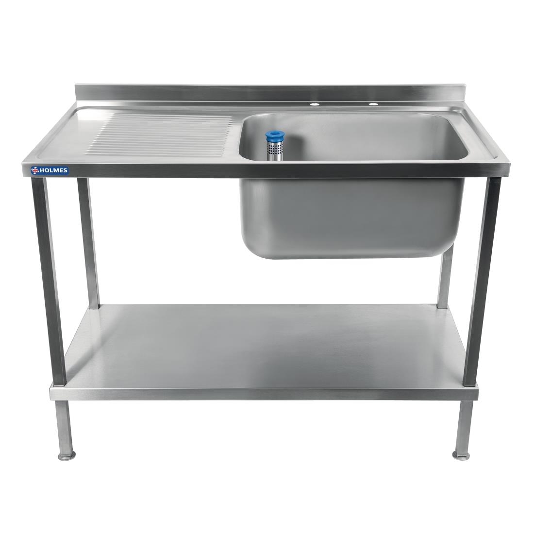 Plonge inox soudée cuve à droite égouttoir à gauche Holmes 1000mm DR060