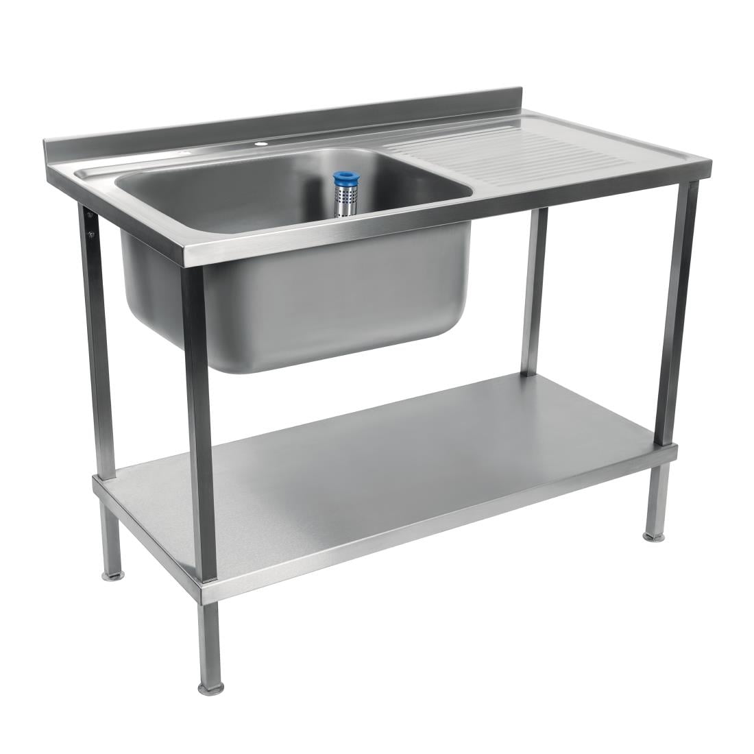 Plonge inox soudée cuve à droite égouttoir à gauche Holmes 1000mm DR380