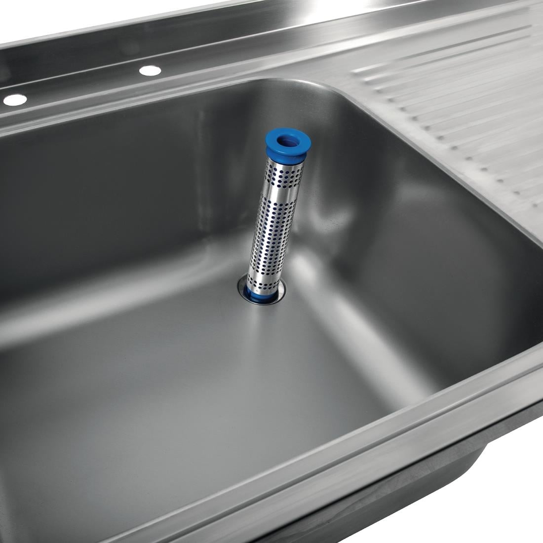 Plonge inox soudée cuve à gauche égouttoir à droite Holmes 1200 mm DR382