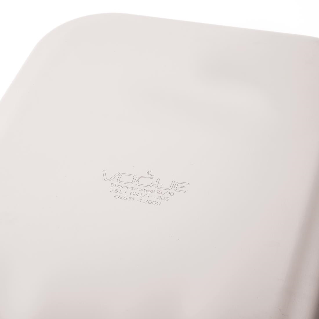 Bac inox 18/10 GN 1/1 professionnel Vogue 200mm DW436