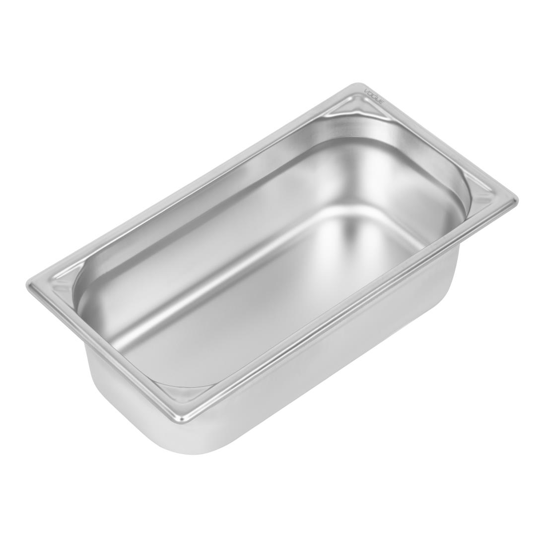 Bac inox 18/10 GN 1/3 professionnel Vogue 100mm DW443