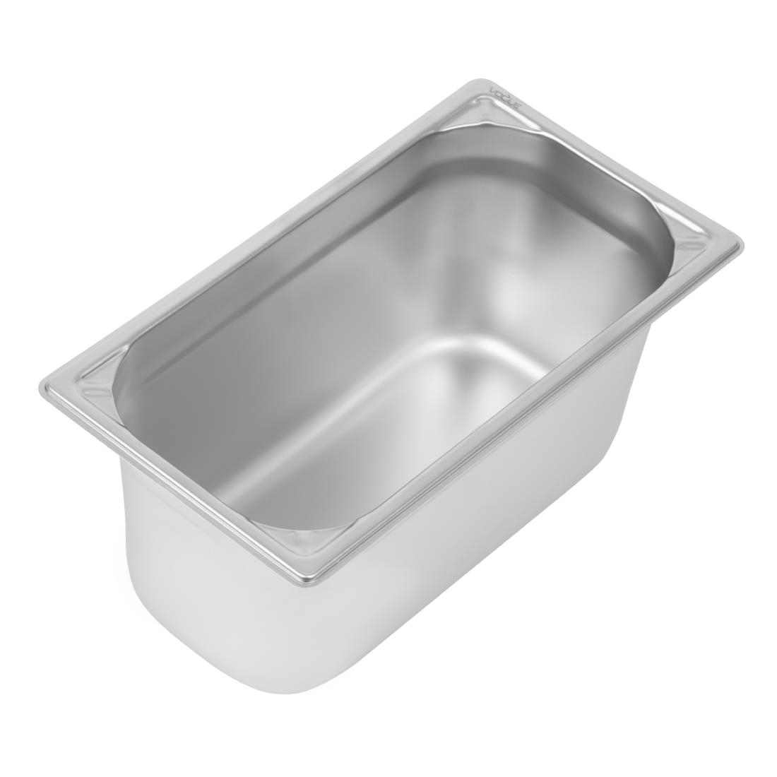 Bac inox 18/10 GN 1/3 professionnel Vogue 150mm DW444