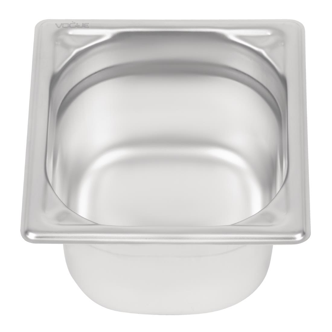 Bac inox 18/10 GN 1/6 professionnel Vogue 100mm DW450