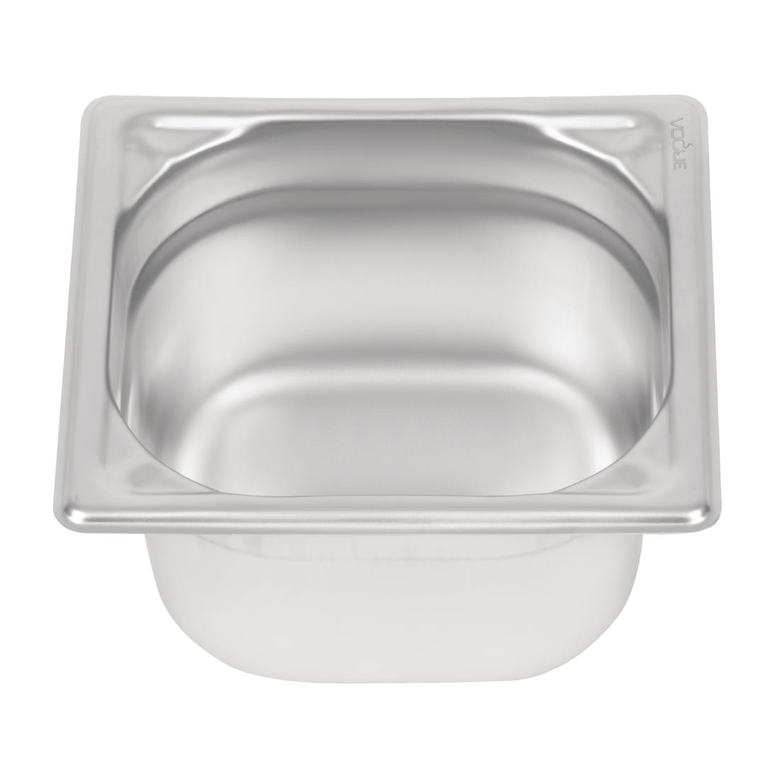 Bac inox 18/10 GN 1/6 professionnel Vogue 100mm DW450