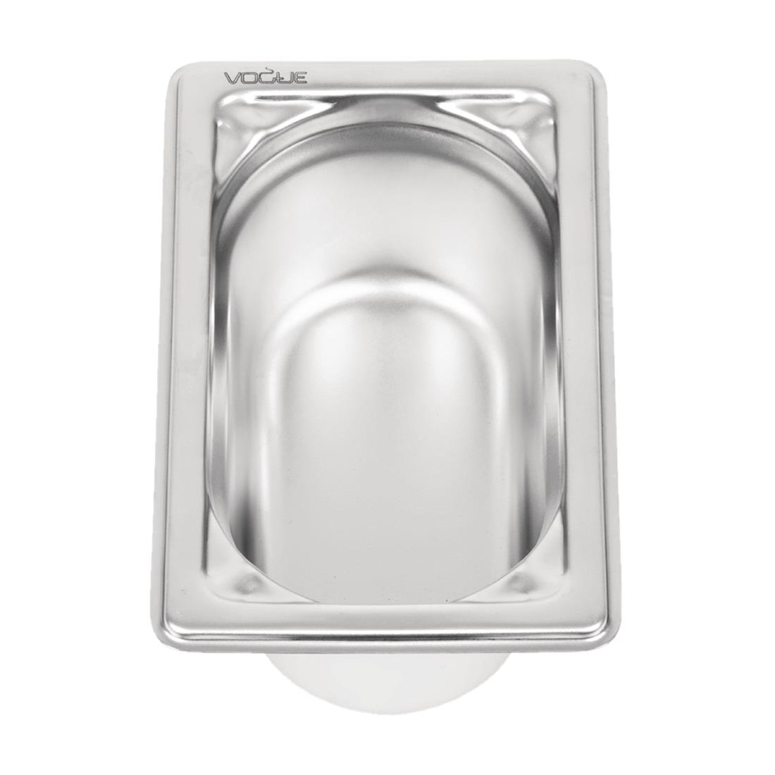 Bac inox 18/10 GN 1/9 professionnel Vogue 65mm DW453
