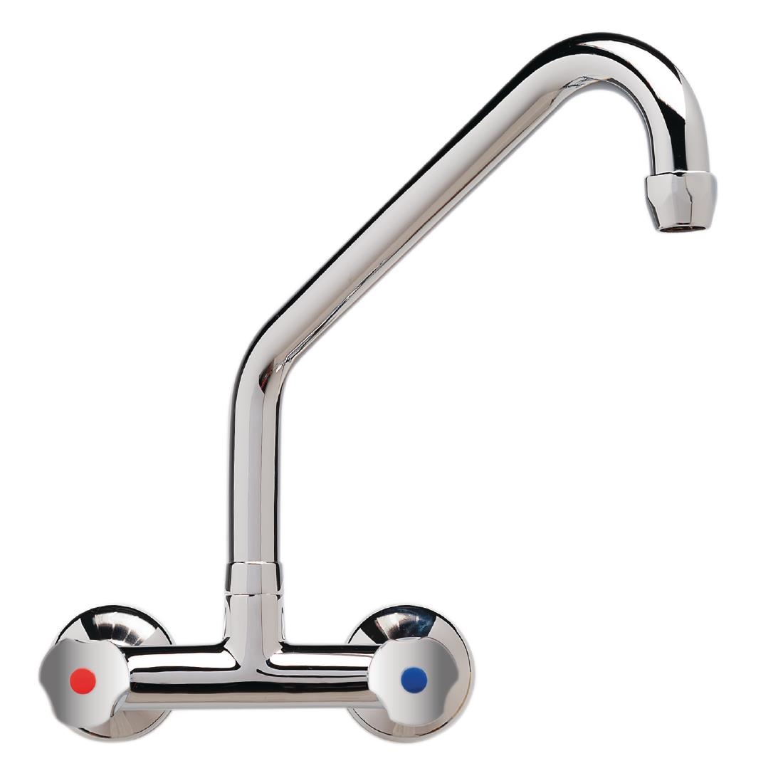 Robinet mélangeur bi-trou modèle lourd 3/4" fixation murale col haut 250 mm Gastro M DY393