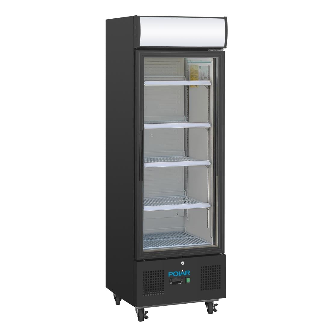 Vitrine réfrigérée positive avec caisson lumineux Polar Série G 218L noire GH426