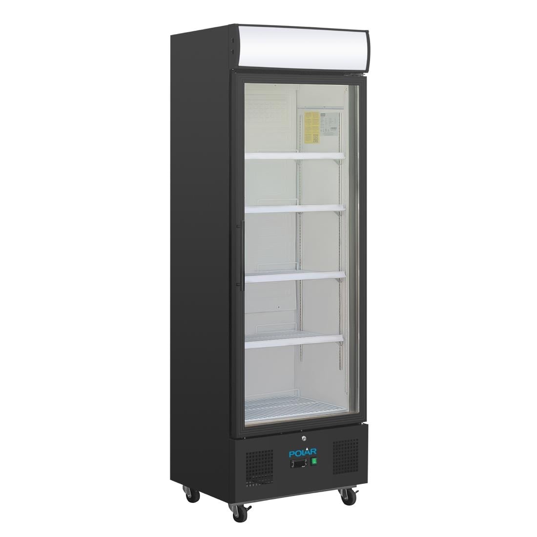 Vitrine réfrigérée positive avec caisson lumineux Polar Série G 368L noire GH427