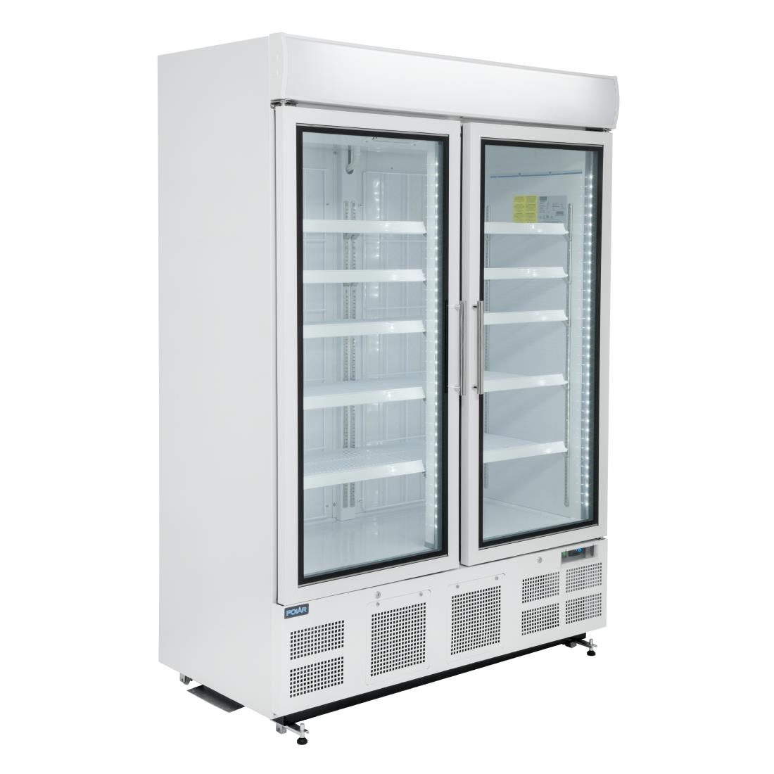Vitrine réfrigérée négative deux portes avec bandeau lumineux Polar Série G 920L GH507