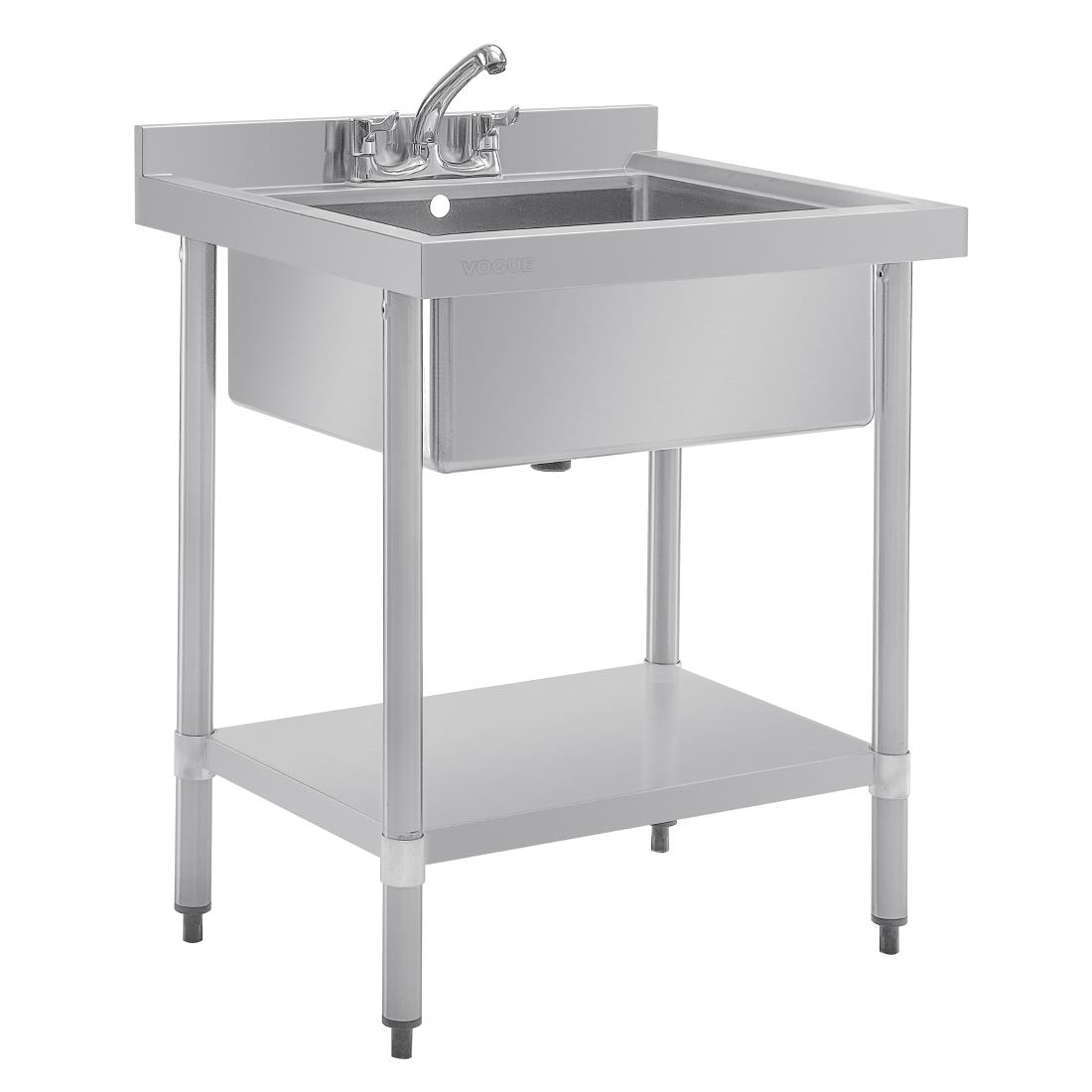 Plonge bac unique en acier inoxydable Vogue GJ537